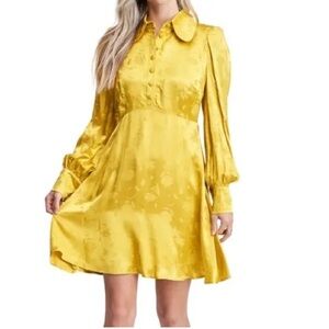 En saison NWT satin yellow mustard gold dress.
